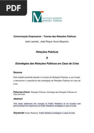 Comunicação Empresarial – Teorias das Relações Públicas
