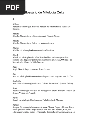 Glossário de Mitologia Celta