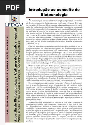 Introdução ao conceito de Biotecnologia