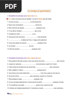 Les temps em grammaire