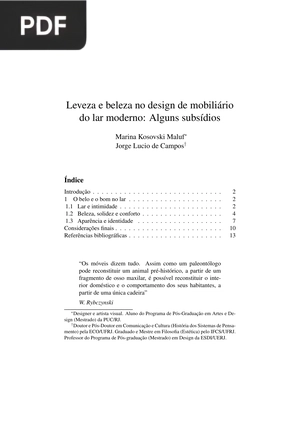 Leveza e beleza no design de mobiliário do lar moderno. Alguns subsídios