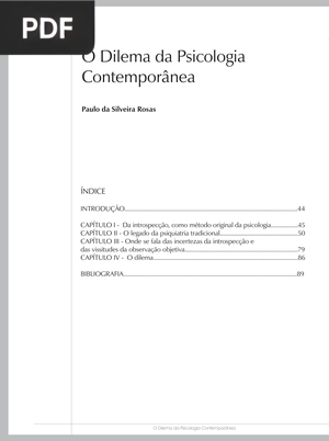 O Dilema da Psicologia Contemporânea
