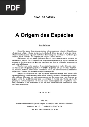 A origem das espécies
