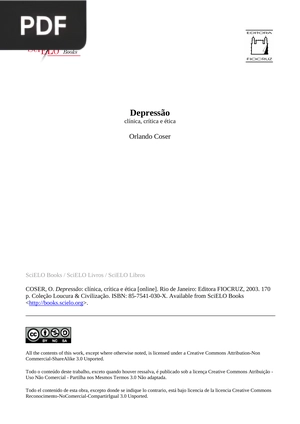 Depressão Clínica, Crítica e Ética