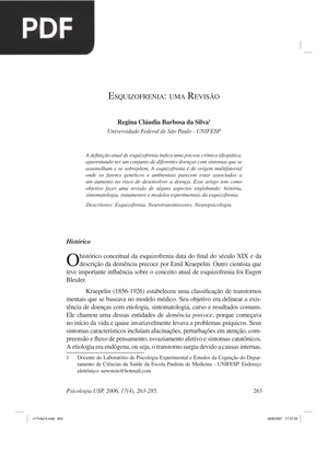 Esquizofrenia: Uma Revisão