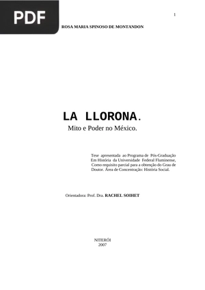 La llorona. Mito e poder no México
