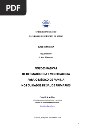 Noções básicas de dermatologia e venerealogia para o médico de família nos cuidados de saúde primários