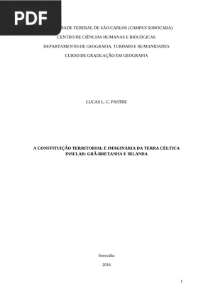 A constituição territorial e imaginária da terra céltica insular