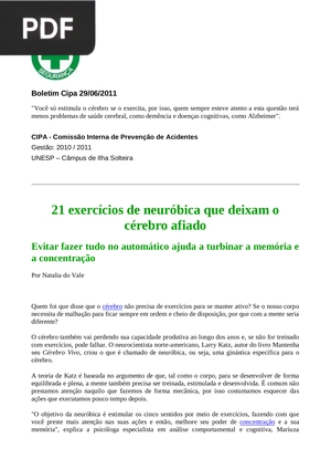 21 exercícios de neuróbica que deixam o cérebro afiado
