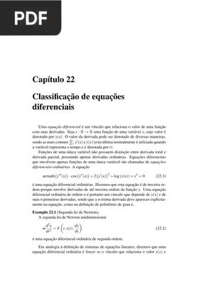 Classificação de equações diferenciais