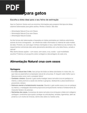 Dietas para gatos