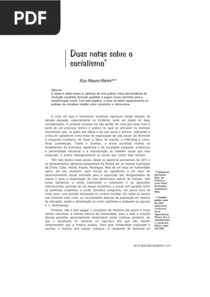 Duas notas sobre o socialismo