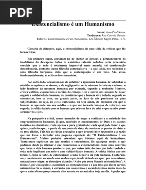 Existencialismo é um Humanismo