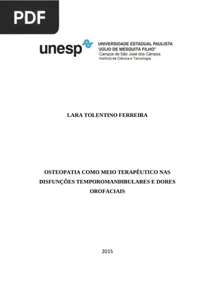 Osteopatia como emio terapêutico nas disfunções temporomandibulares e dores orofaciais