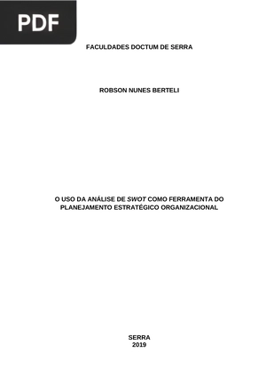 O uso da análise de swot como ferramenta do planejamento estratégico organizacional