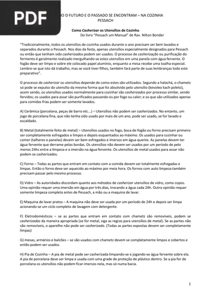 Quando o futuro e o passado se encontram - na cozinha pessach