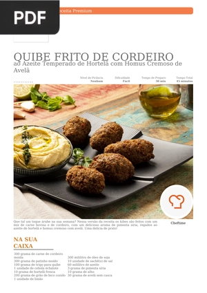 Quibe Frito de Cordeiro