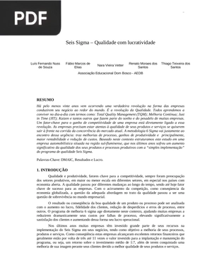 Seis Sigma. Qualidade com lucratividade