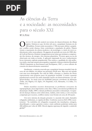 As ciências da Terra e a sociedade