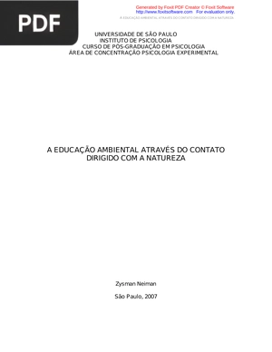 A educação ambiental através do contato dirigido com a natureza