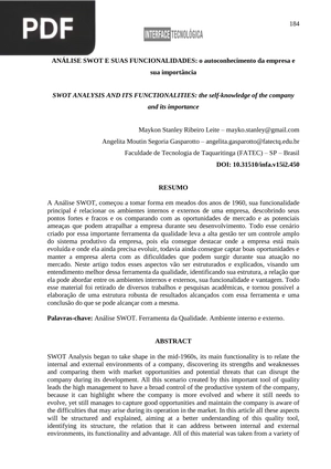 Análise SWOT e suas funcionalidades: o autoconhecimento da empresa e sua importância