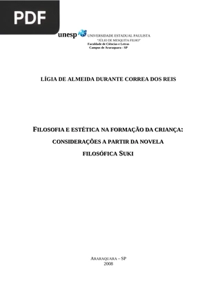 Filosofia e estética na formação da criança: considerações a partir da novela filosófica suki