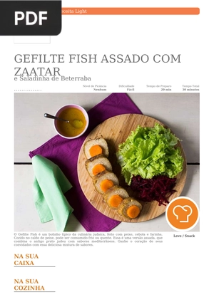 Gefilthe fish assado com zaatar e Saladinha de Beterraba