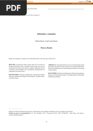 Infecções e emoções (Artigo)