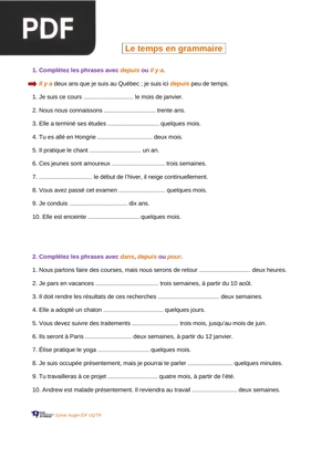 Les temps em grammaire