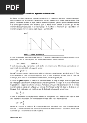 Pequena introdução teórica à gestão de inventários (Artigo)