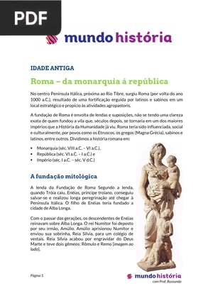 Roma – da monarquia à república (Artigo)