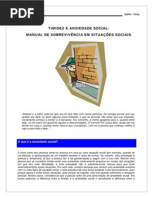 Timidez e ansiedade social: manual de sobreviência em situações sociais