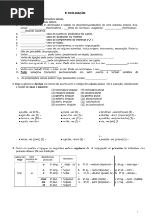 Exercícios de Latim 1