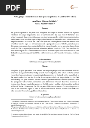 Pestes, pragas e outros bichos: as duas grandes epidemias de Londres (1348 e 1665).