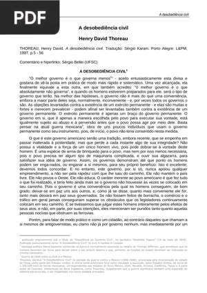 A Desobediência Civil