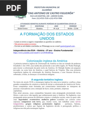 A formação dos Estados Unidos