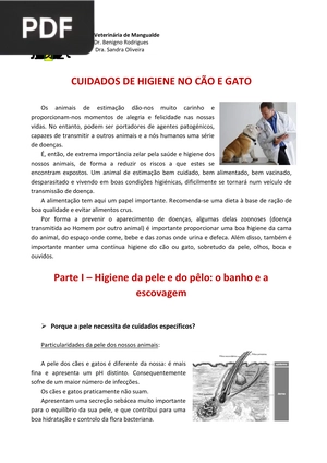 Cuidados de Higiene no Cão e gato (Artigo)