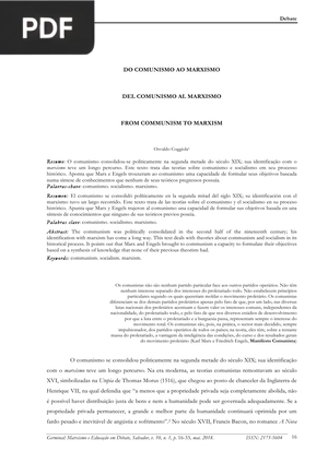 Do comunismo ao marxismo