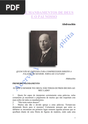 Os Dez Mandamentos De Deus E O Pai Nosso