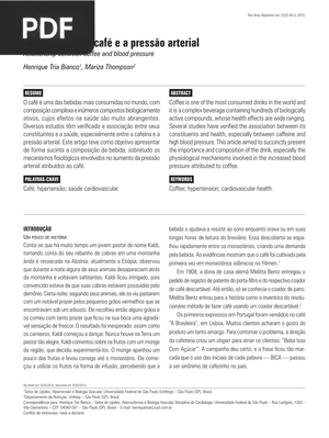 Relação entre o café e a pressão arterial (Artigo)