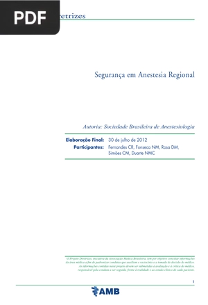 Segurança em Anestesia Regional