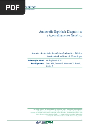 Amiotrofia Espinhal: Diagnóstico e Aconselhamento Genético (Artigo)