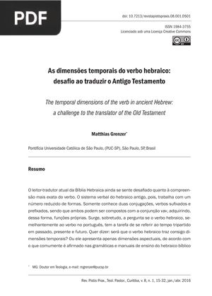 As dimensões temporais do verbo hebraico
