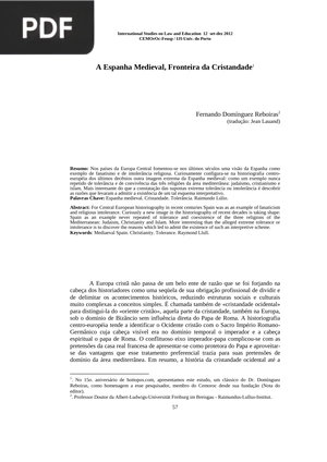 A Espanha Medieval, Fronteira da Cristandade