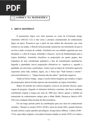 A lógica na Matemática