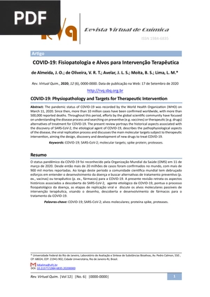 COVID-19: Fisiopatologia e Alvos para Intervenção Terapêutica