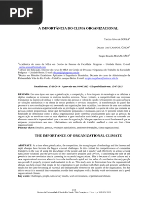 A Importância do Clima Organizacional