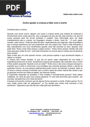 Como ajudar a criança a lidar com a morte (Artigo)