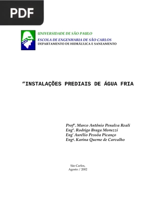 Instalações prediais de água fria