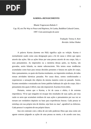 Karma e Renascimento